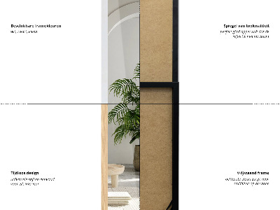 Miroir sur pied dans un cadre blanc 36x156 cm