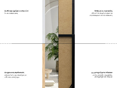 Miroir sur pied dans un cadre blanc 36x156 cm