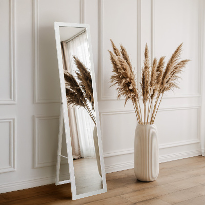 Miroir sur pied dans un cadre blanc 36x156 cm