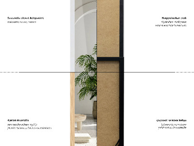 Miroir sur pied avec cadre noir 36x156 cm