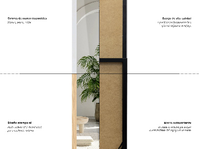 Miroir sur pied dans un cadre de couleur chêne 36x156 cm