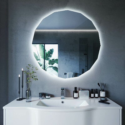 Miroir géométrique avec éclairage LED