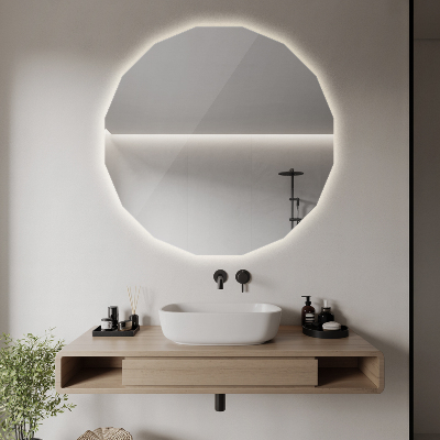 Miroir géométrique avec éclairage LED