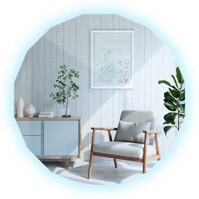 Miroir géométrique avec éclairage LED