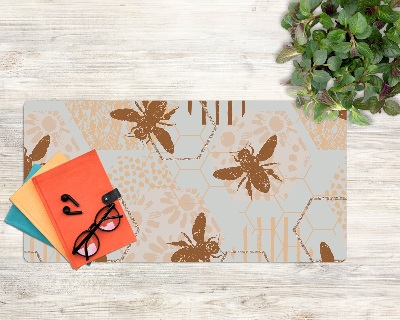 Tapis de bureau Abeilles fleurs miel