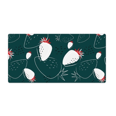 Tapis de bureau Fraise vert bouteille