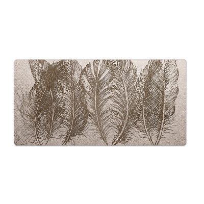 Sous-main bureau Motif de plumes d'oiseaux
