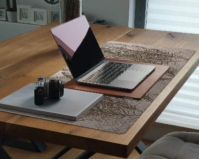 Sous-main bureau Motif de plumes d'oiseaux