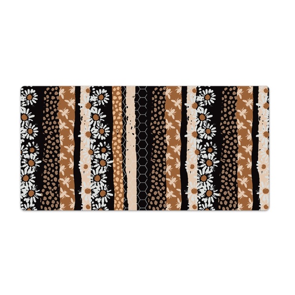 Tapis de bureau Fleurs en mosaïque abeilles