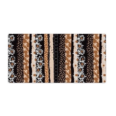 Tapis de bureau Fleurs en mosaïque abeilles