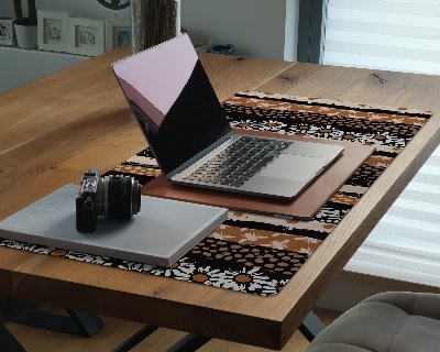 Tapis de bureau Fleurs en mosaïque abeilles