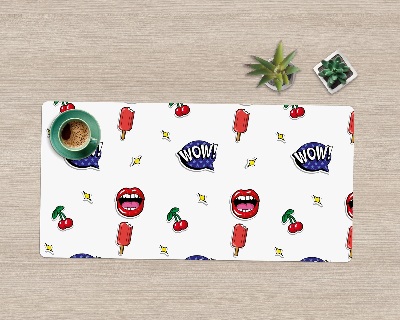 Tapis de bureau Lèvres cerises