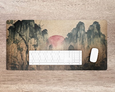 Protège bureau Forêt du coucher du soleil