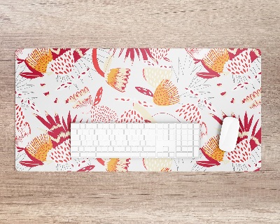 Sous-main bureau Motif de fleurs rouges