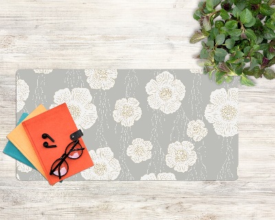 Sous main de bureau Fleurs blanches délicates