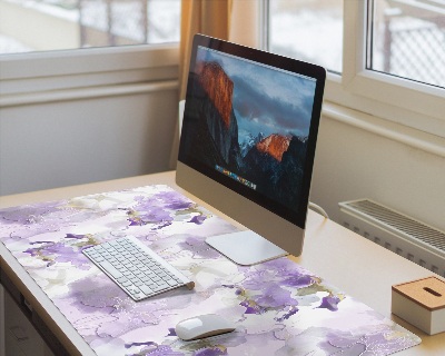 Protège bureau Aquarelle de fleurs violettes