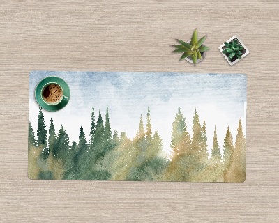 Protège bureau Aquarelle de paysage forestier