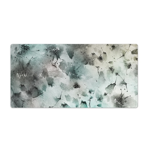 Sous-main bureau Fleurs encre aquarelle