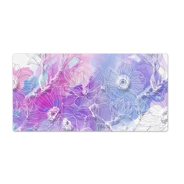 Tapis de bureau Fleurs blanches colorées