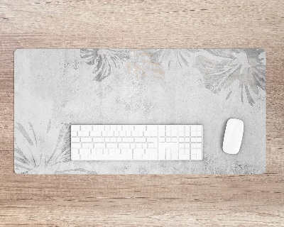 Sous-main bureau Béton gris et fleurs