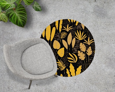 Tapis de chaise de bureau Feuilles jaunes