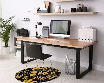 Tapis de chaise de bureau Feuilles jaunes