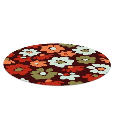 Tapis fauteuil bureau rond Fleurs sauvages