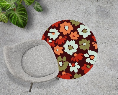Tapis fauteuil bureau rond Fleurs sauvages