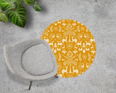 Tapis protège sol rond Motif de la faune