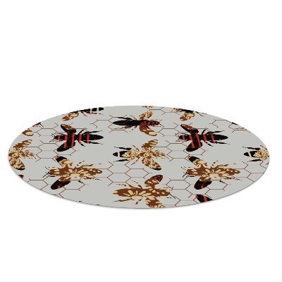 Tapis de chaise de bureau Les abeilles en nid d'abeille