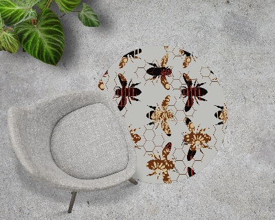 Tapis de chaise de bureau Les abeilles en nid d'abeille
