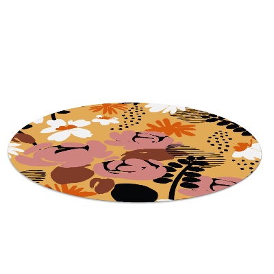 Tapis fauteuil bureau rond Fleurs des prairies