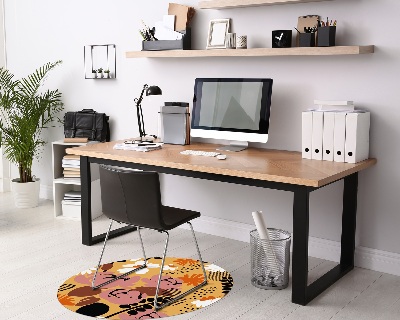 Tapis fauteuil bureau rond Fleurs des prairies