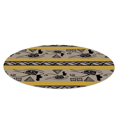 Tapis protège sol rond Hiéroglyphes égyptiens