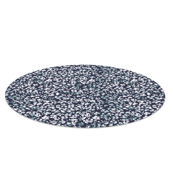 Tapis protège sol rond Petites marguerites blanches