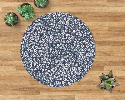 Tapis protège sol rond Petites marguerites blanches