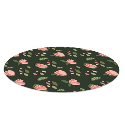 Tapis de chaise de bureau Nénuphars roses