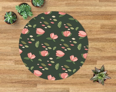 Tapis de chaise de bureau Nénuphars roses