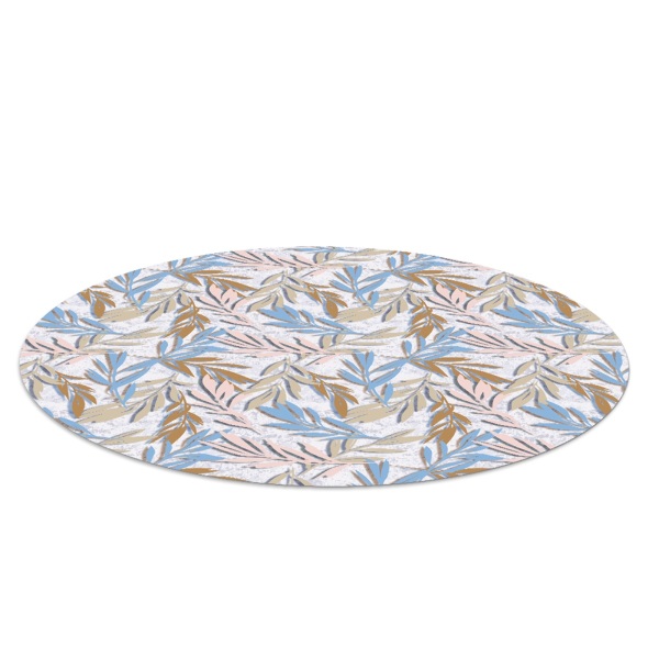 Tapis fauteuil bureau rond Feuilles pastel