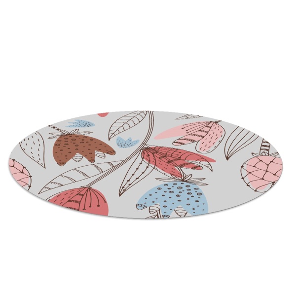 Tapis protège sol rond Contour des fleurs