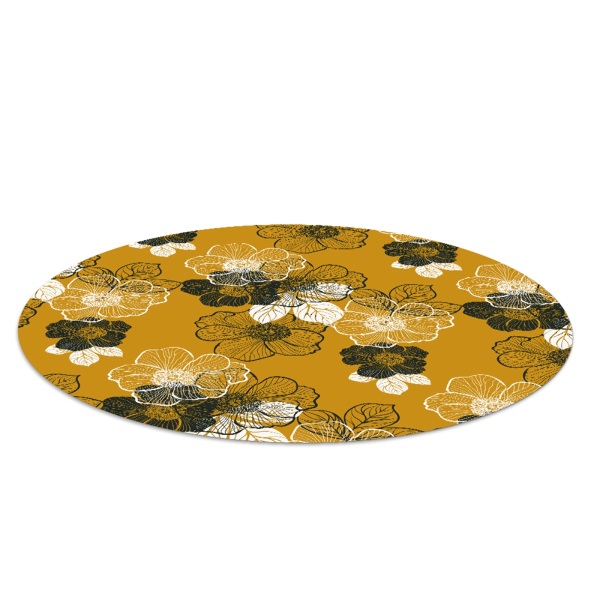 Tapis fauteuil bureau rond Contour de la fleur
