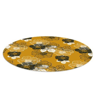 Tapis fauteuil bureau rond Contour de la fleur