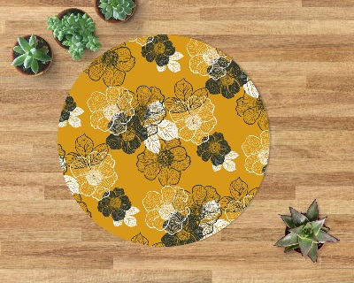 Tapis fauteuil bureau rond Contour de la fleur