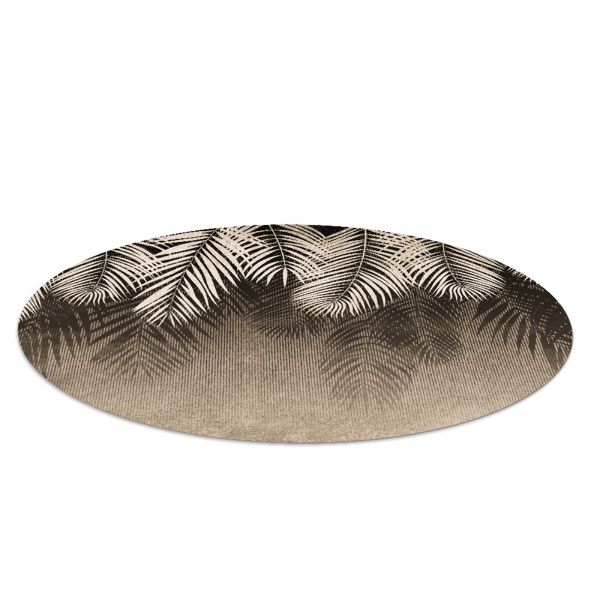 Tapis protège sol rond Feuilles et bois