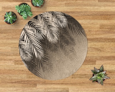 Tapis protège sol rond Feuilles et bois