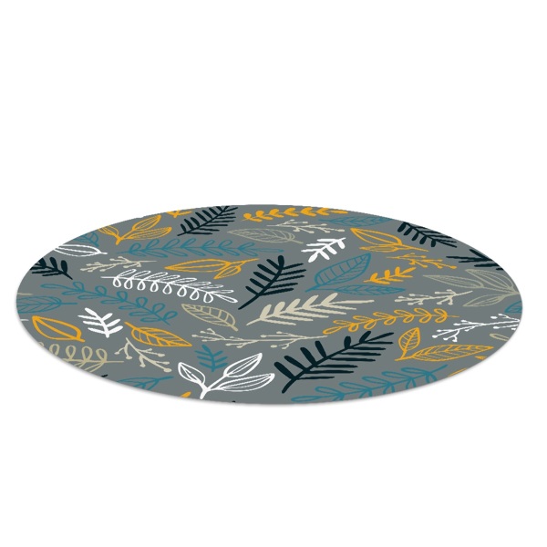 Tapis protège sol rond Feuilles et brindilles