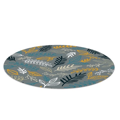 Tapis protège sol rond Feuilles et brindilles