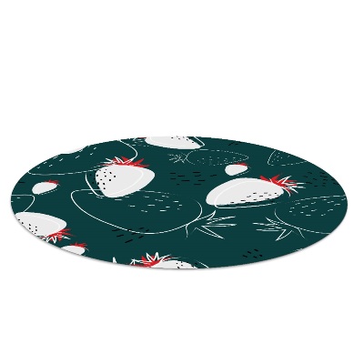 Tapis de chaise de bureau Fraise vert bouteille