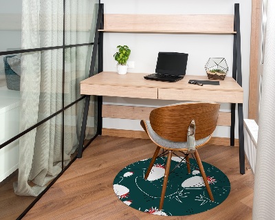 Tapis de chaise de bureau Fraise vert bouteille