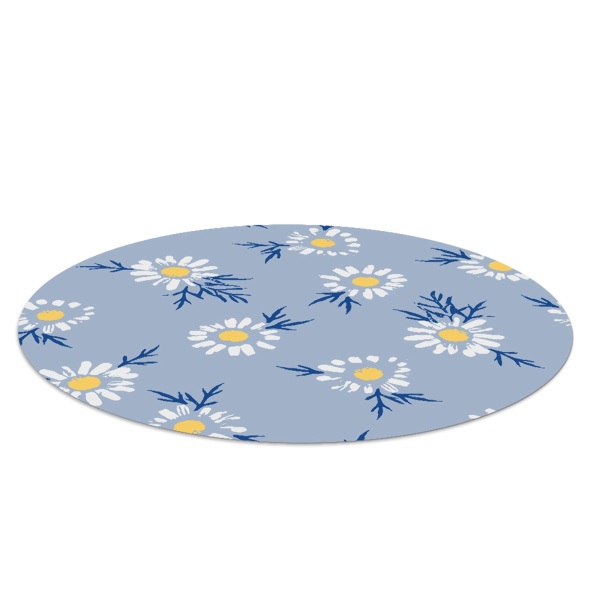 Tapis fauteuil bureau rond Motifs de marguerites